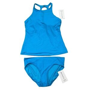 Athleta Bikini Set Womens 38B/C Maldives Tankini Full Bikini Bottom Large New